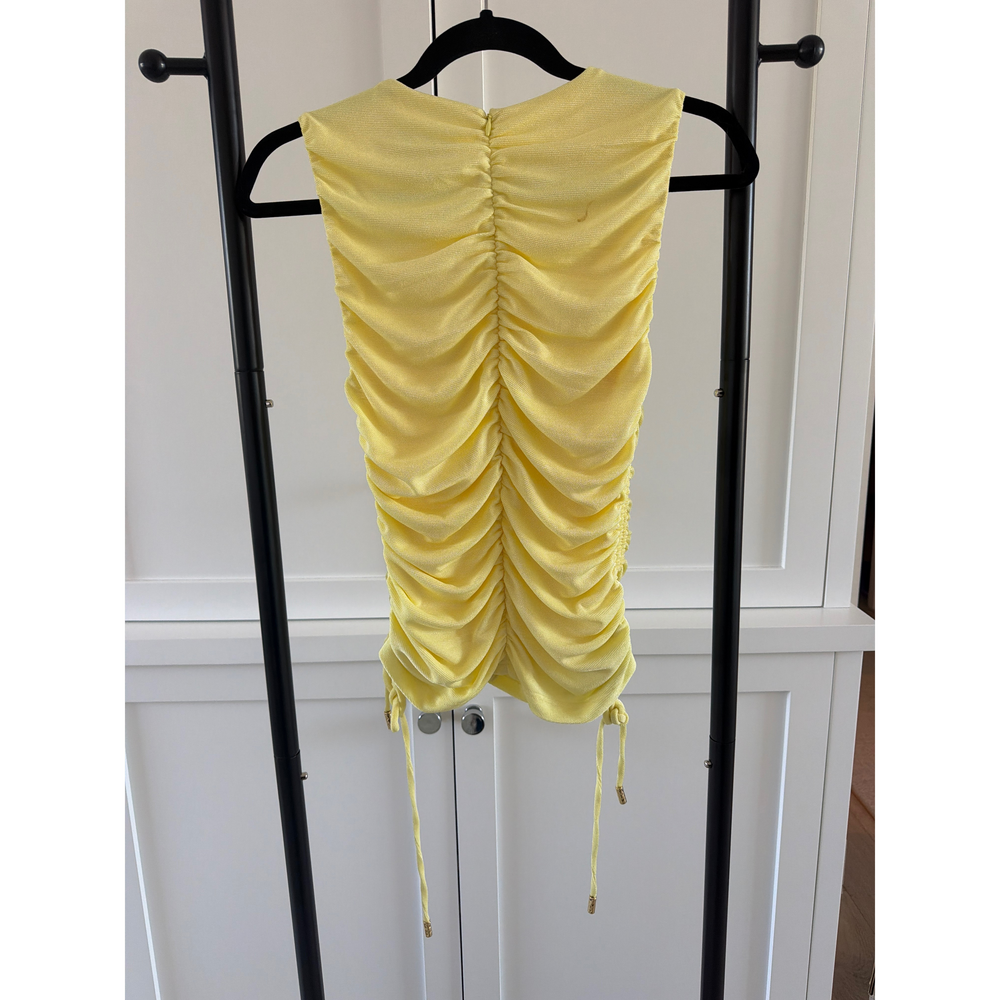 Anna Quan Yellow Ruched Tank Top - Picture 2 of 3